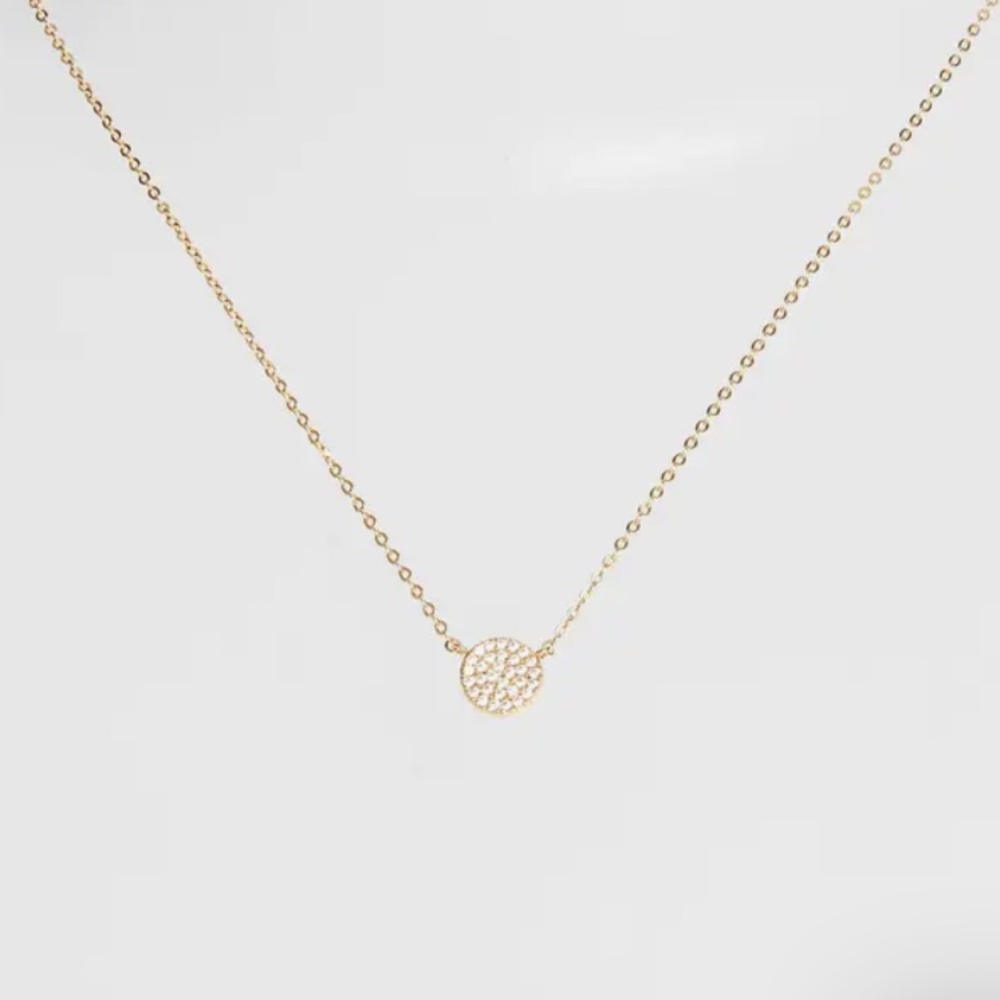 Pavé Disc Pendant Necklace
